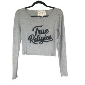 True Religion Sweater Womens Large Chenille Cropped Long Sleeve Pullover